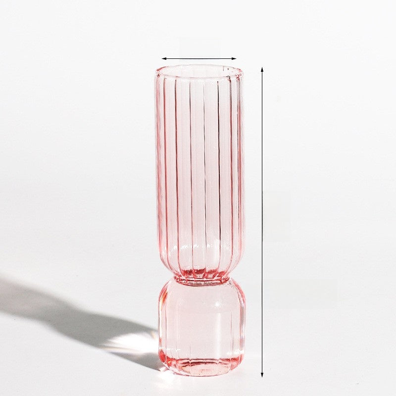 vertical stained glass vase
