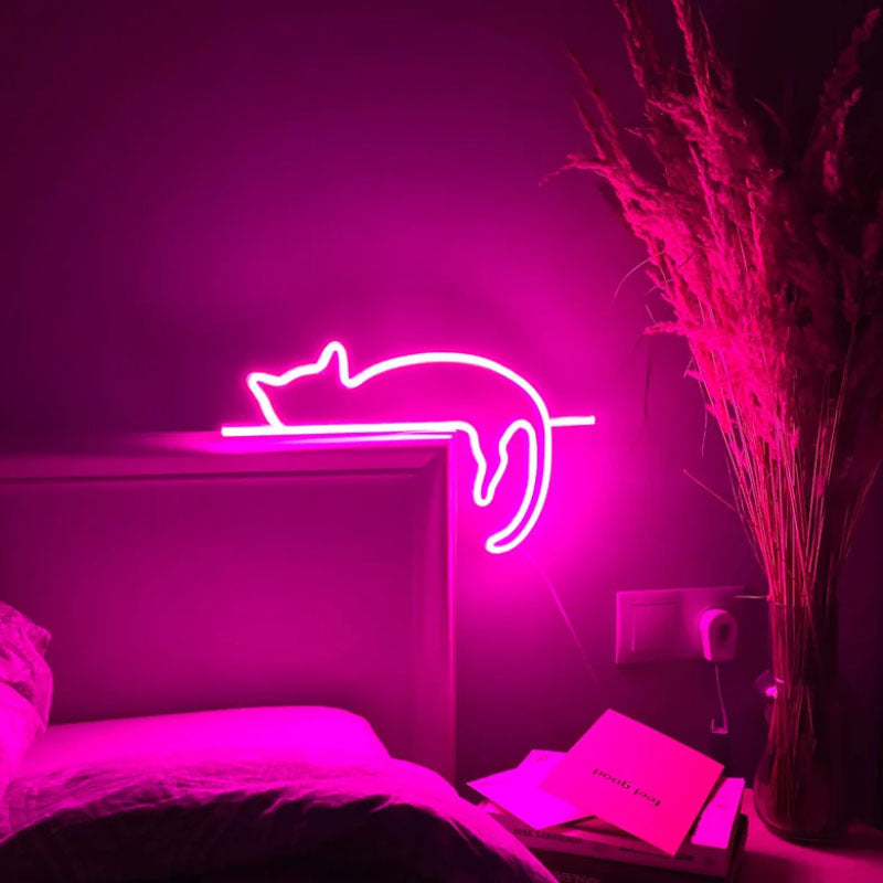 black cat neon light