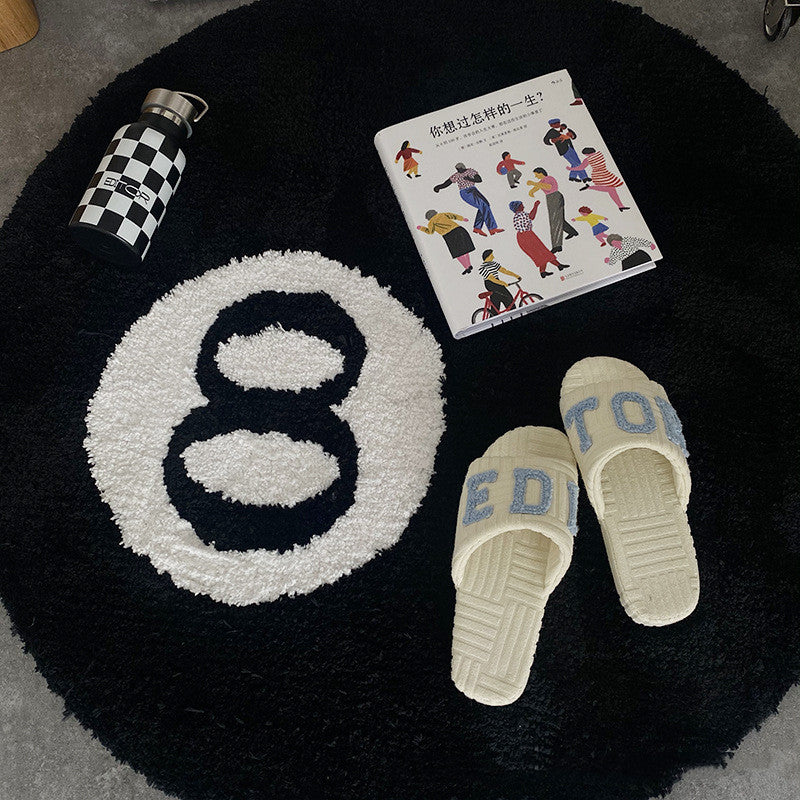 billiards 8-ball throw rug
