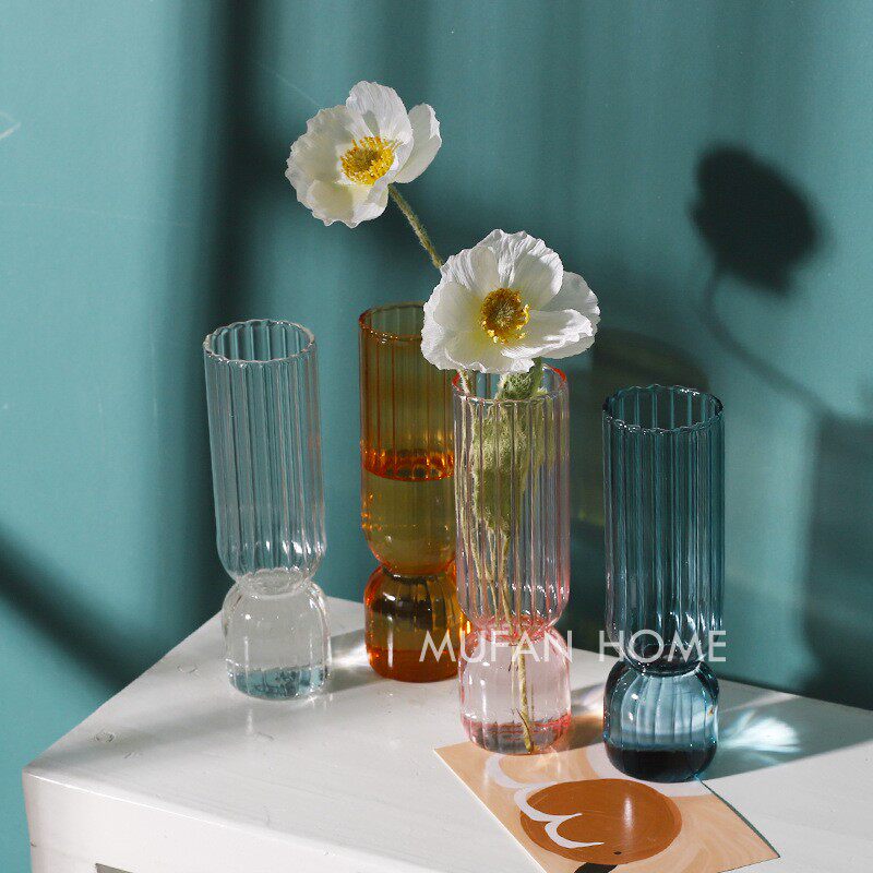 vertical stained glass vase