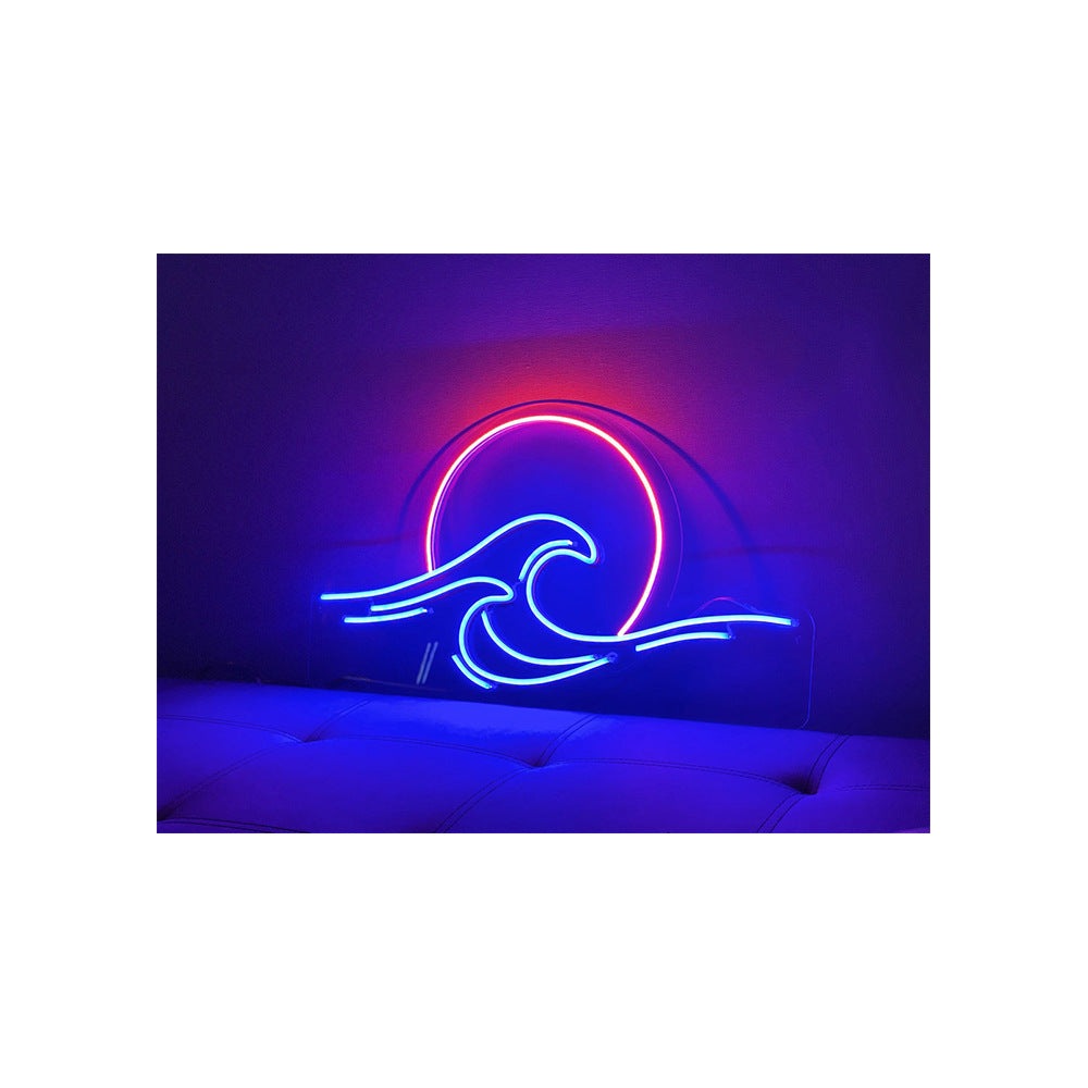 sunrise at sea neon light