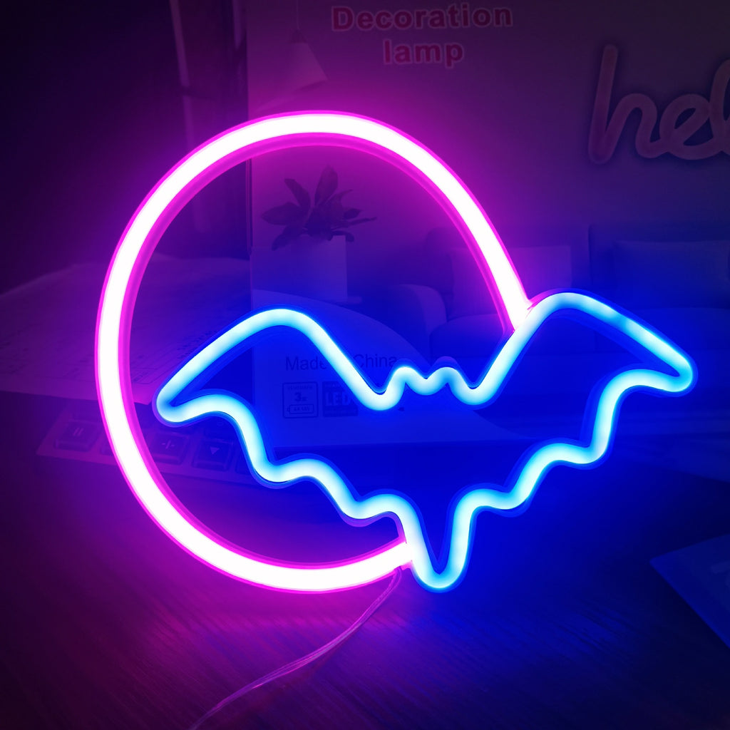batsign neon light