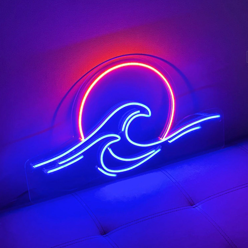 sunrise at sea neon light