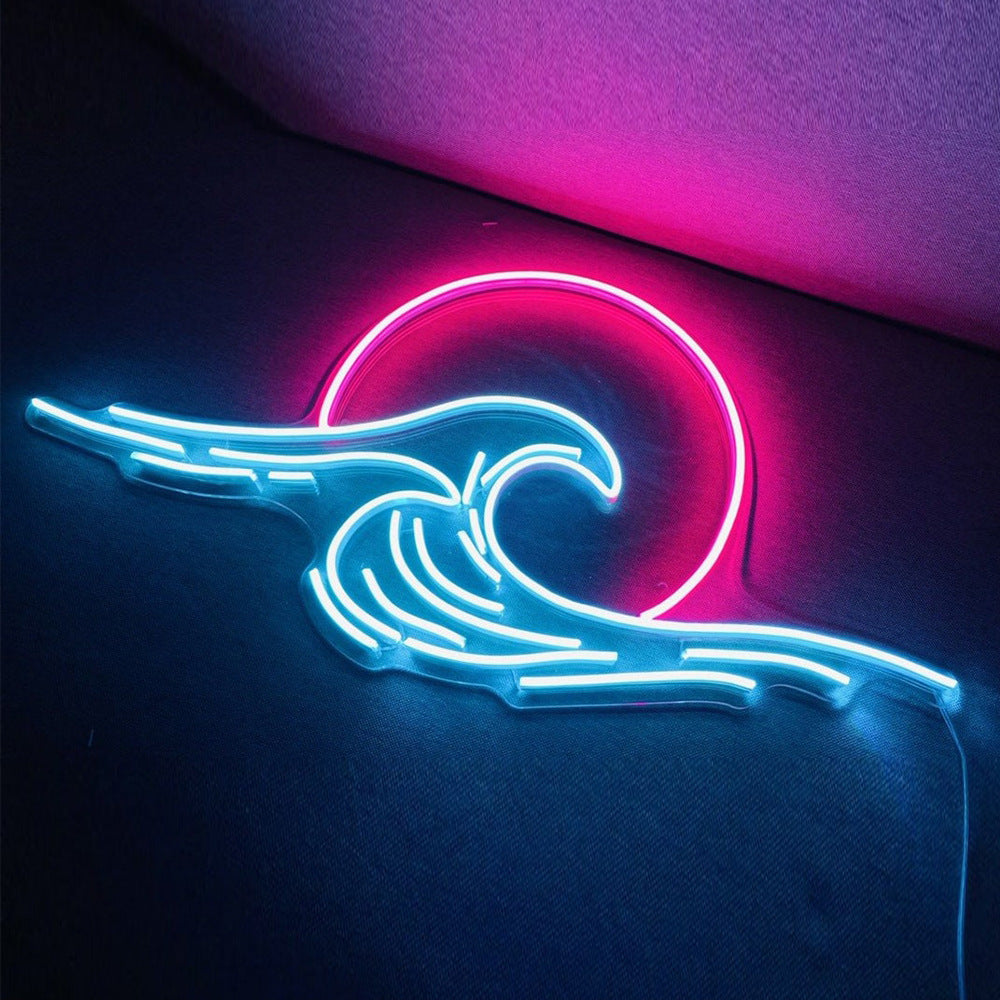 sunrise at sea neon light