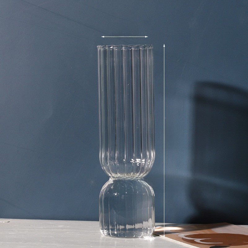 vertical stained glass vase