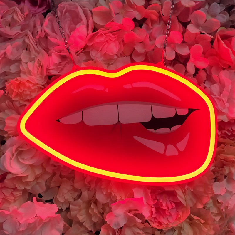 lip bite neon light