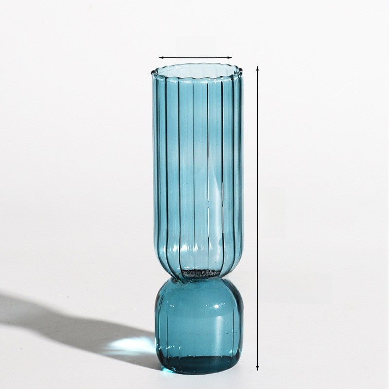 vertical stained glass vase