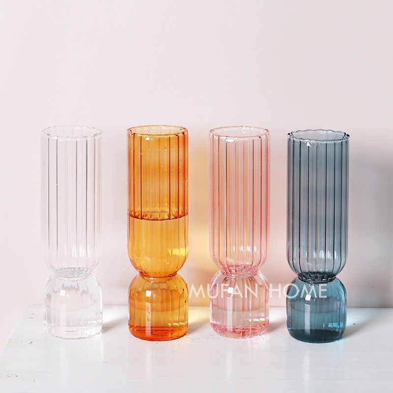 vertical stained glass vase