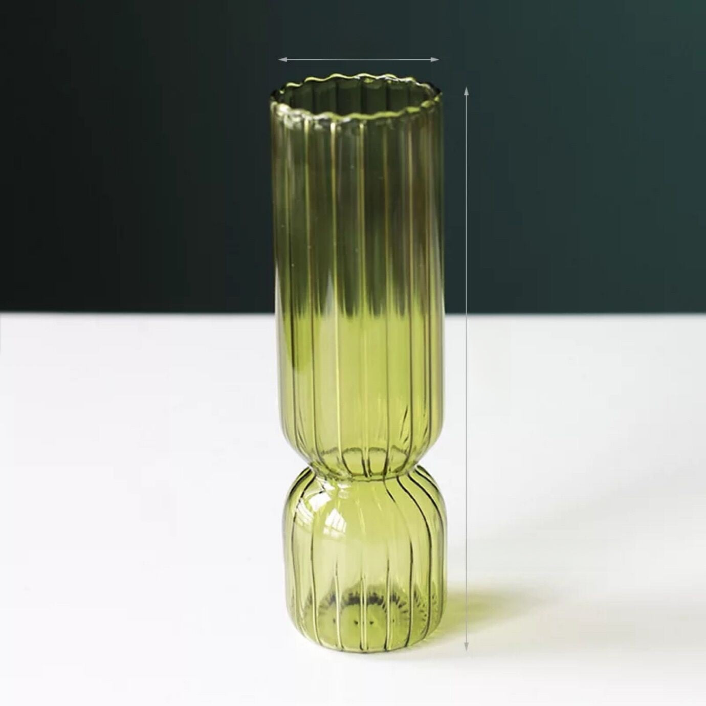 vertical stained glass vase
