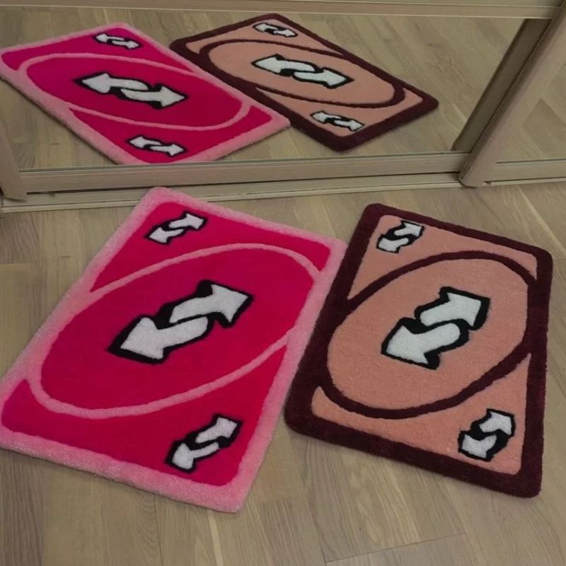 uno reverse card throw rug