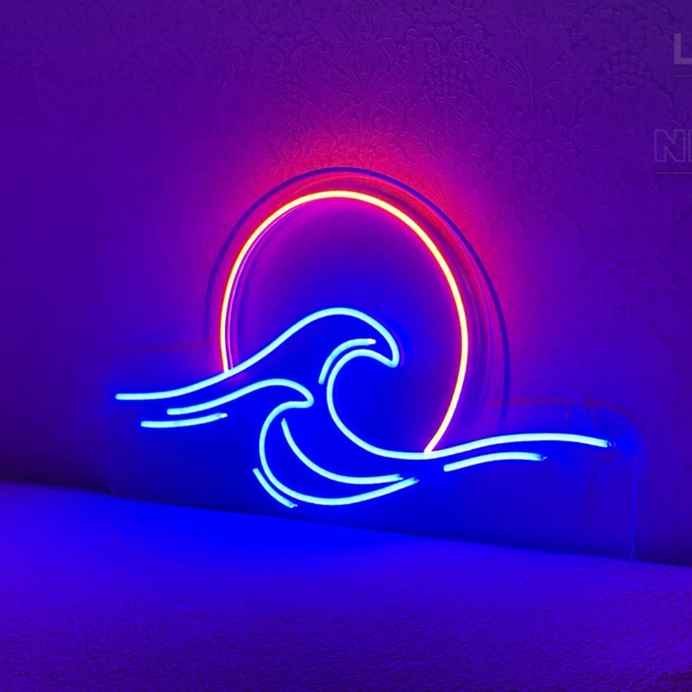 sunrise at sea neon light