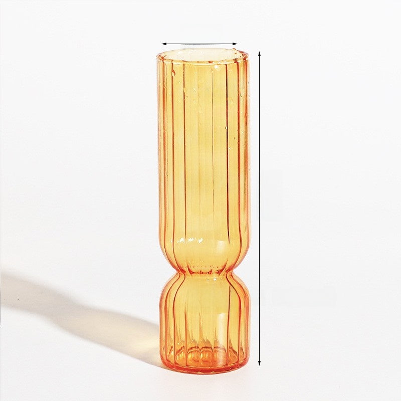 vertical stained glass vase