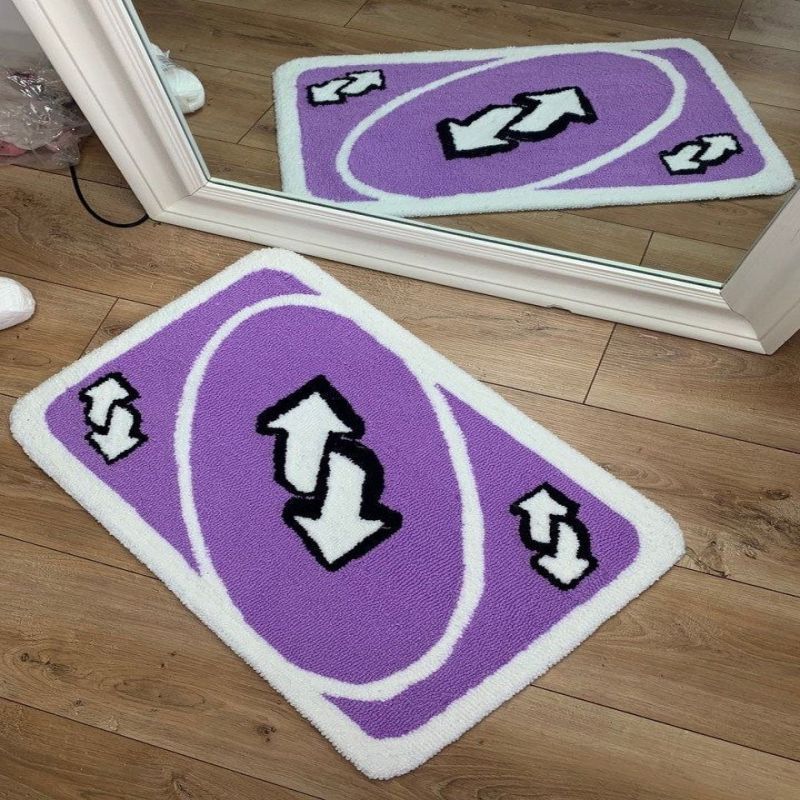uno reverse card throw rug